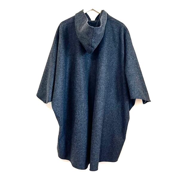 VTG Express Oversized Wool Womens Jacket Size S Gray Zip Lagenlook Timeless 90s - Picture 2 of 8